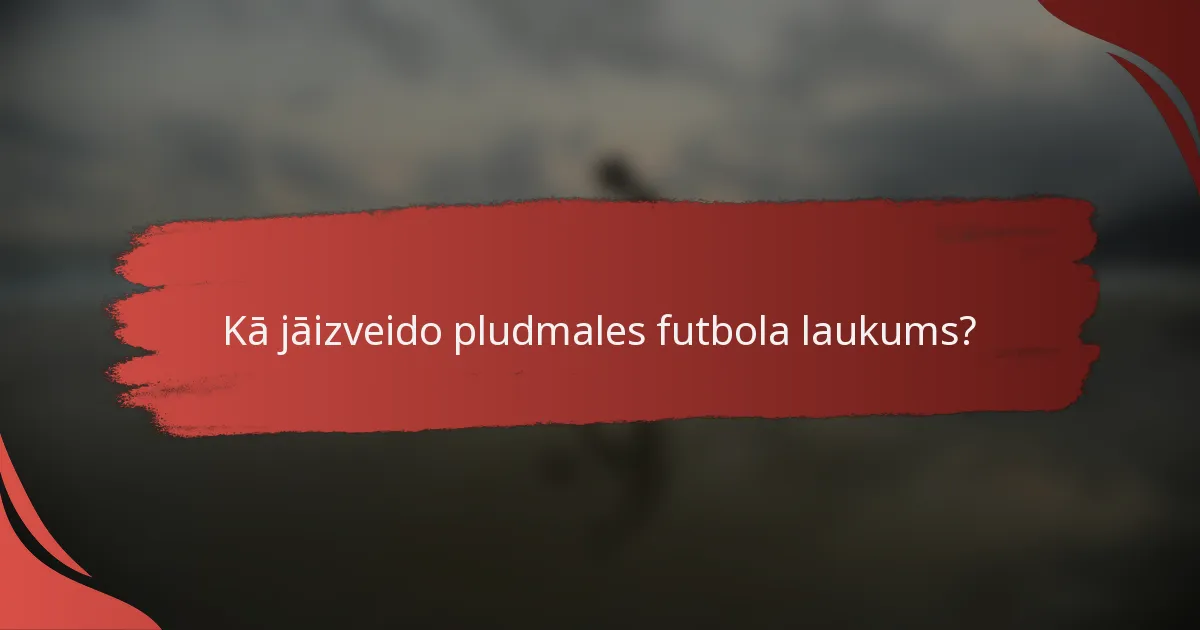 Kā jāizveido pludmales futbola laukums?