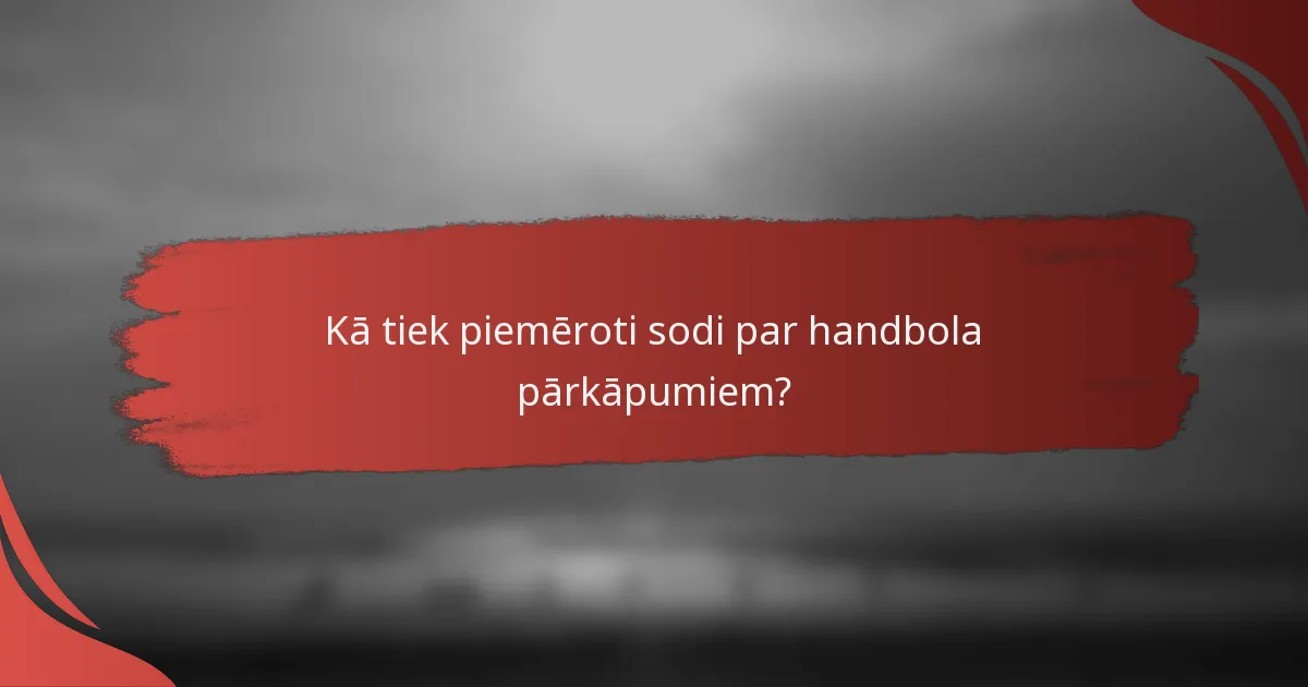 Kā tiek piemēroti sodi par handbola pārkāpumiem?