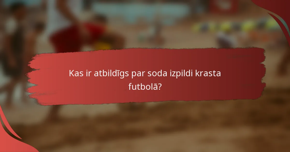 Kas ir atbildīgs par soda izpildi krasta futbolā?